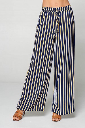 Fake Tie Palazzo Pants